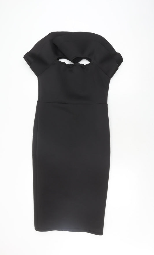 boohoo Black Sheath Dress Women Size 14 Party