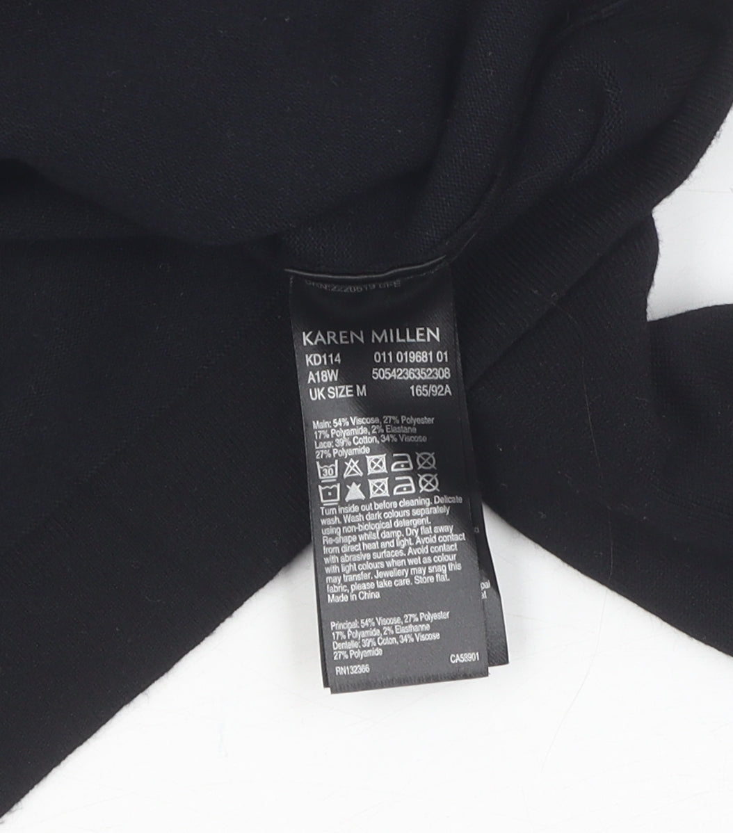Womens UK Size M Karen Millen Black Pullover Jumper