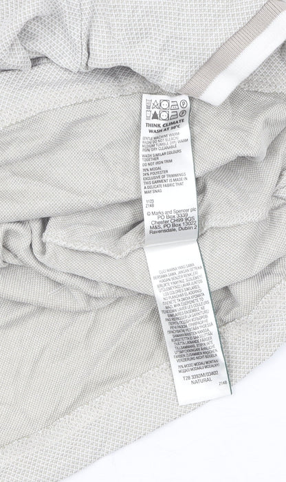 Marks and Spencer Men's Beige Polo Shirt L