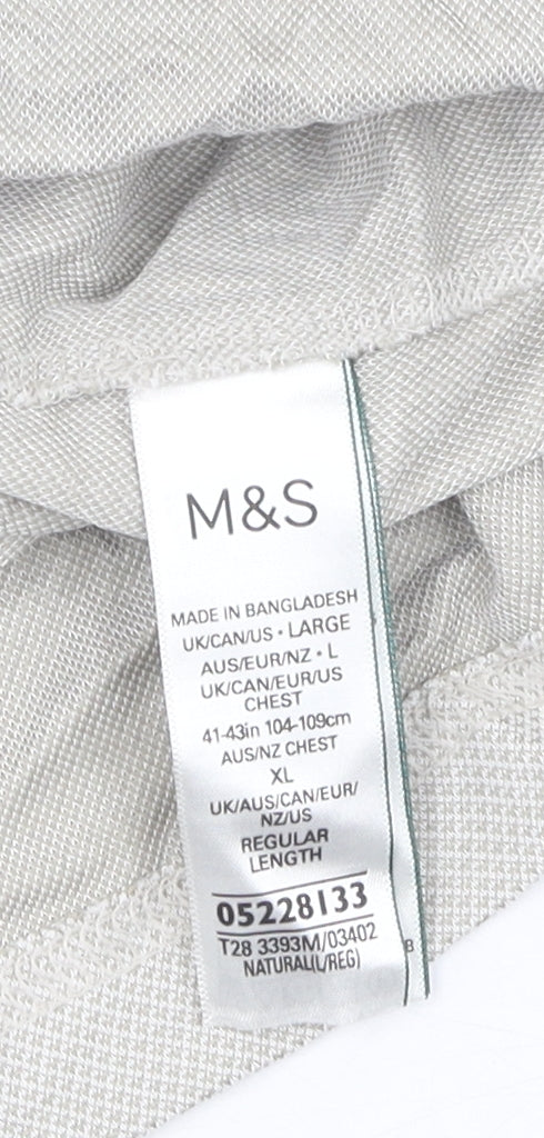 Marks and Spencer Men's Beige Polo Shirt L