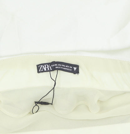 ZARA Women's Ivory Zip Skirt XXL No Pattern
