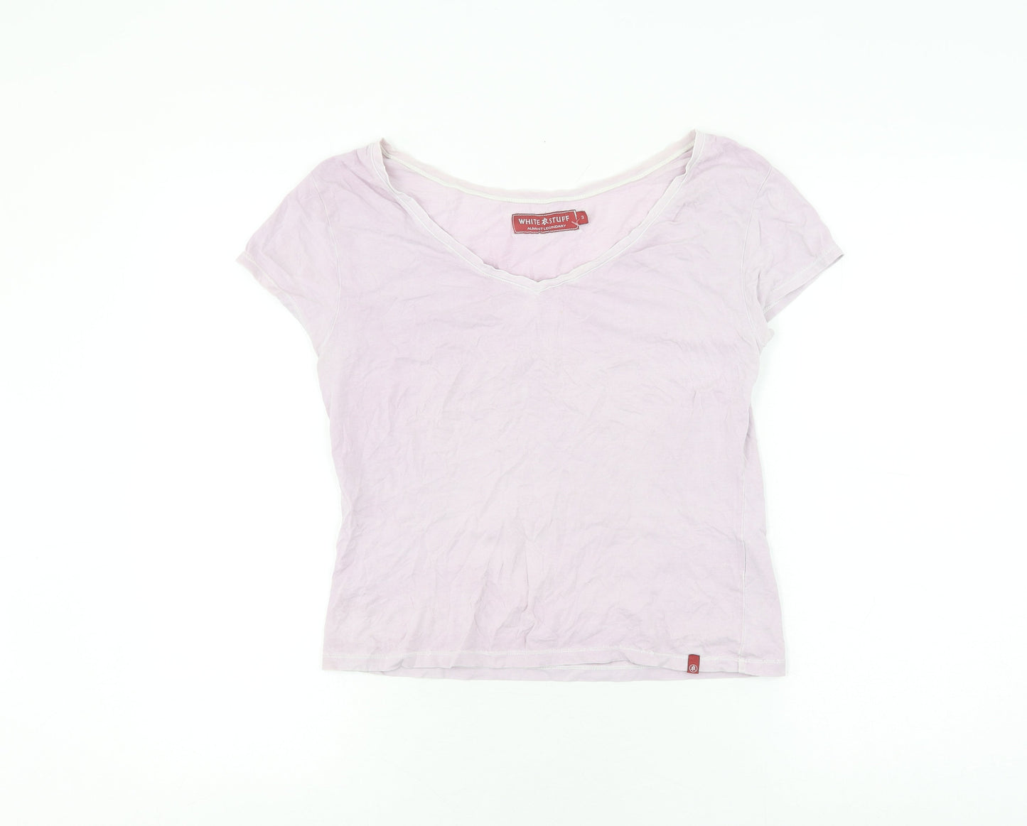 Womens UK Size 3 White Stuff Pink Basic T-Shirt