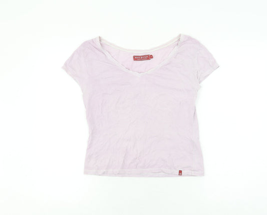 Womens UK Size 3 White Stuff Pink Basic T-Shirt