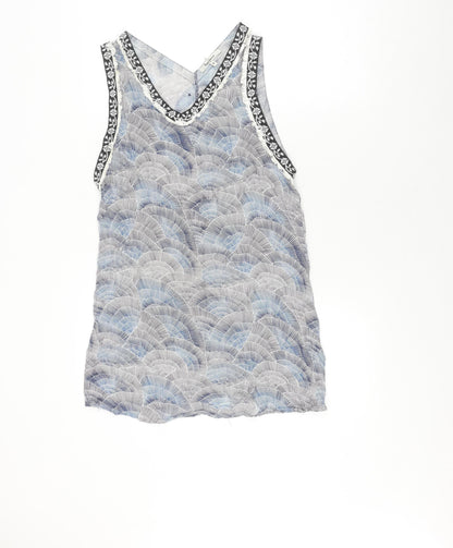 Pepe Jeans Women Blue Geometric Tank Camisole M