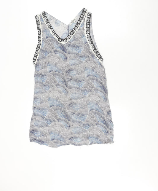 Pepe Jeans Women Blue Geometric Tank Camisole M