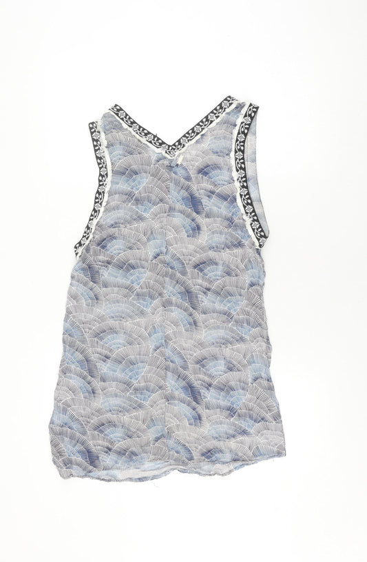 Pepe Jeans Women Blue Geometric Tank Camisole M