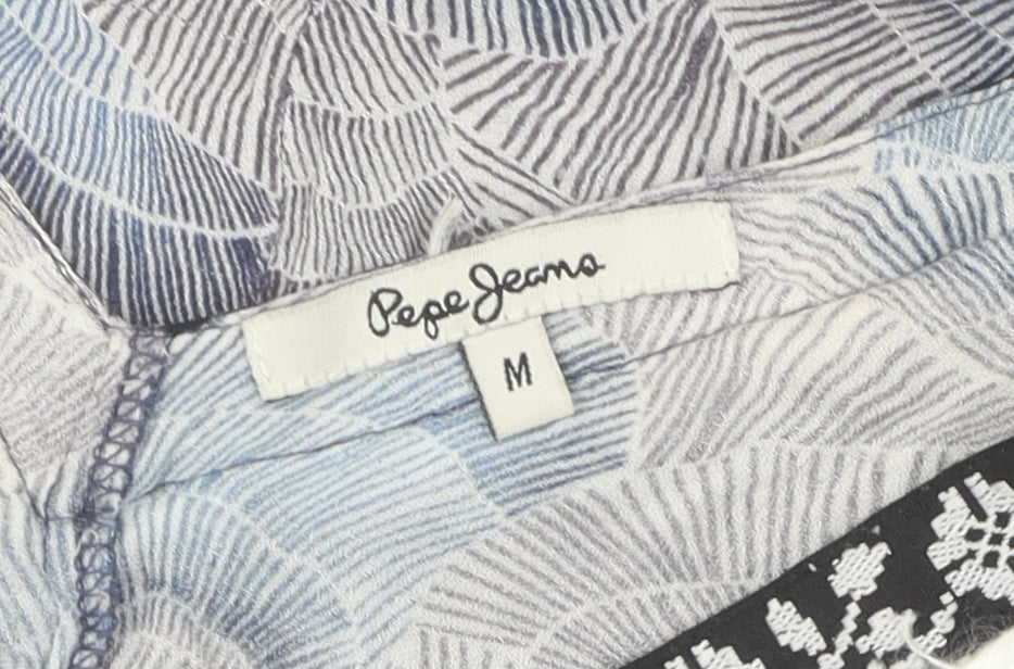 Pepe Jeans Women Blue Geometric Tank Camisole M