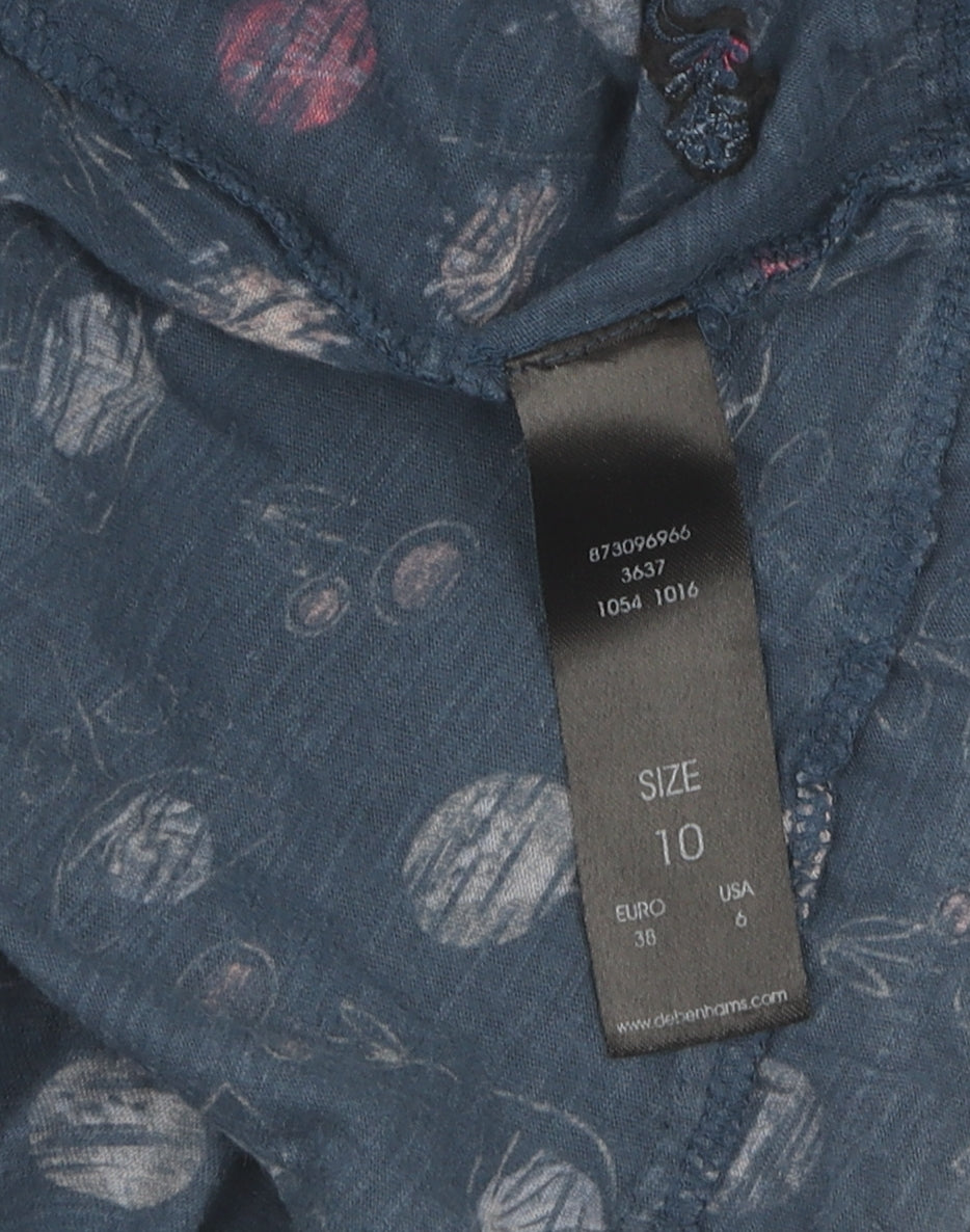 Debenhams Women's Blue Floral Shift Dress Size 10