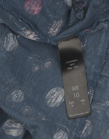 Debenhams Women's Blue Floral Shift Dress Size 10