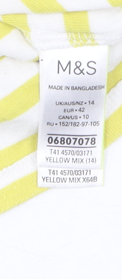 Womens UK Size 14 Marks and Spencer Yellow Pullover Jumper