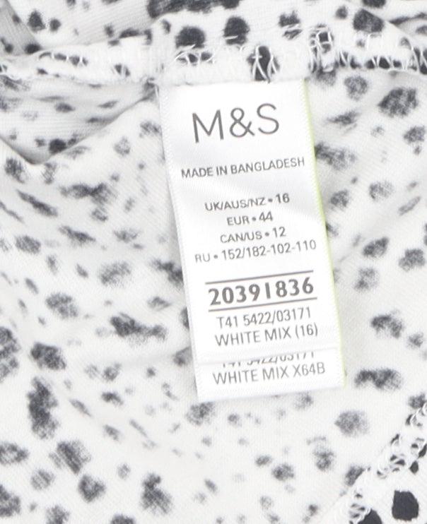 Womens UK Size 16 Marks and Spencer White  T-Shirt