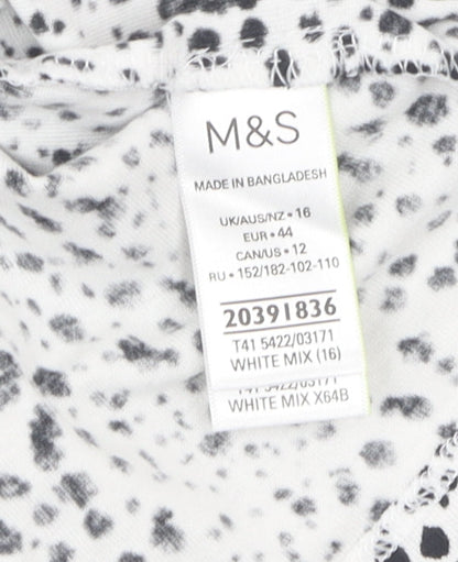 Womens UK Size 16 Marks and Spencer White  T-Shirt