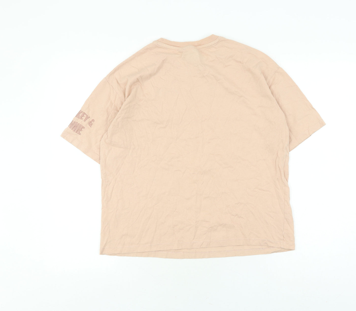 Womens UK Size XS Disney Beige Basic T-Shirt
