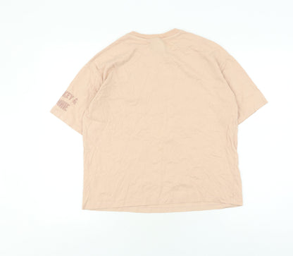 Womens UK Size XS Disney Beige Basic T-Shirt