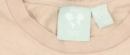 Womens UK Size XS Disney Beige Basic T-Shirt