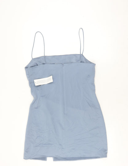 Topshop Women Blue Slip Dress Size 12 Sleeveless