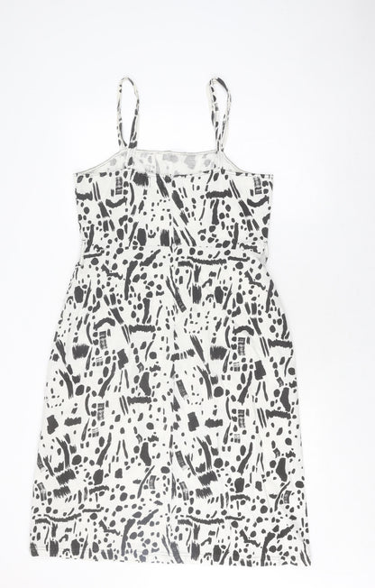 ASOS Women's Black White Animal Print Pinafore Dress UK 12