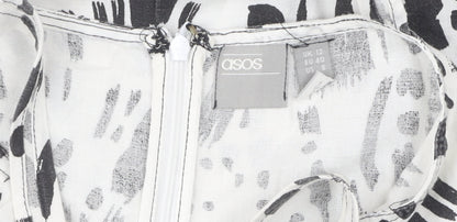 ASOS Women's Black White Animal Print Pinafore Dress UK 12
