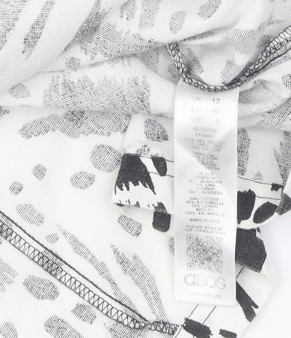 ASOS Women's Black White Animal Print Pinafore Dress UK 12
