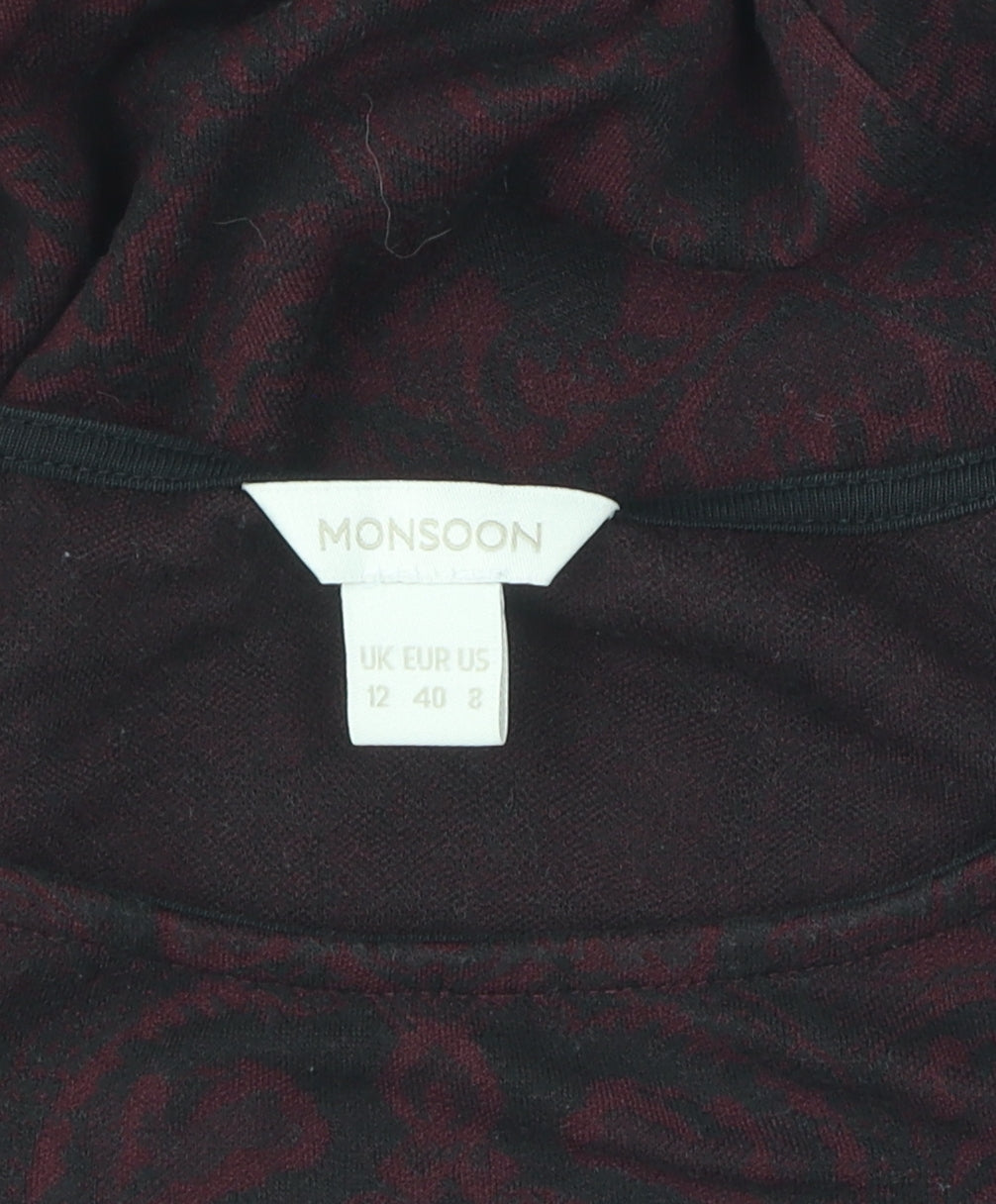 Monsoon Women's Red Paisley Dress Size 12