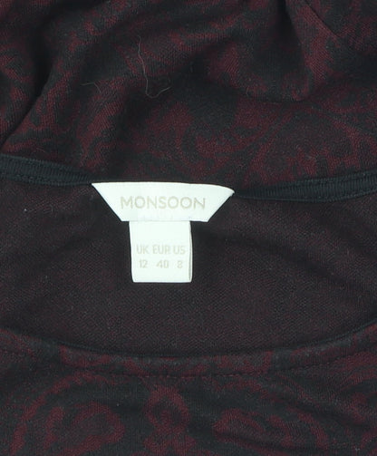 Monsoon Women's Red Paisley Dress Size 12