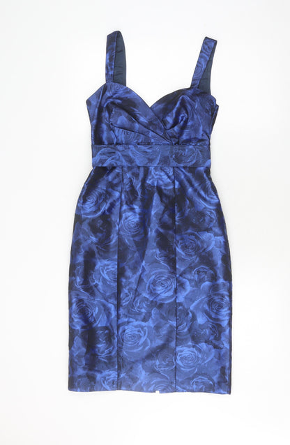 Debenhams Women's Blue Bodycon Dress, Size 8, Floral