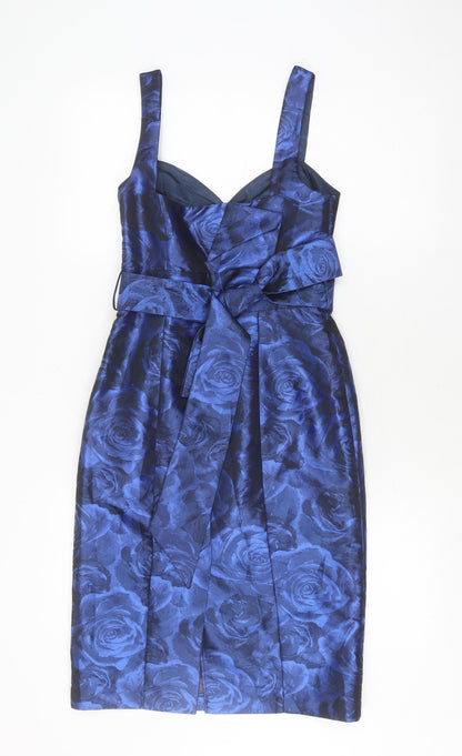 Debenhams Women's Blue Bodycon Dress, Size 8, Floral
