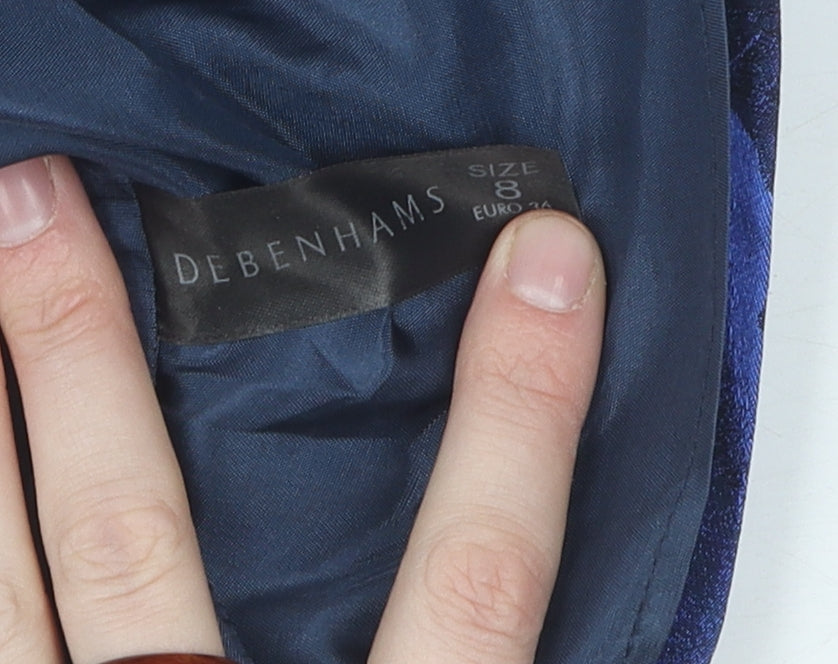 Debenhams Women's Blue Bodycon Dress, Size 8, Floral