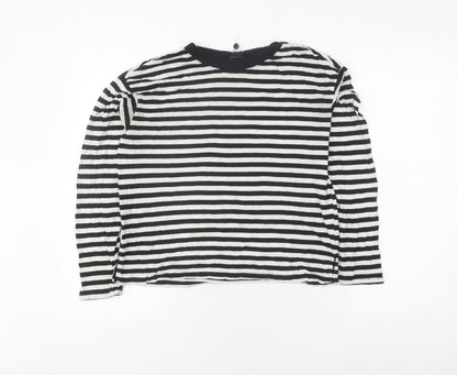 Monki Women's Black White Striped XS T-Shirt, Casual