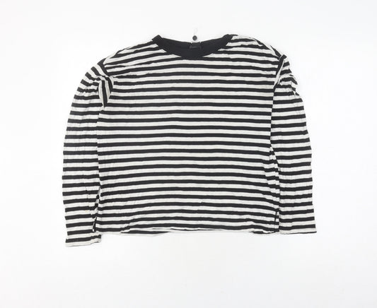 Monki Women's Black White Striped XS T-Shirt, Casual
