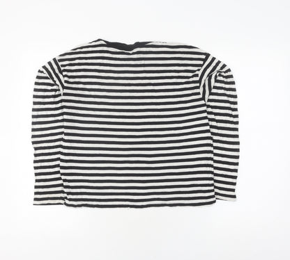Monki Women's Black White Striped XS T-Shirt, Casual