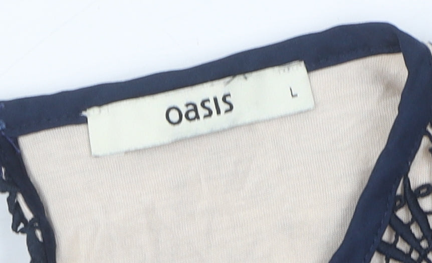 Womens UK Size L Oasis Multicoloured Cropped Blouse