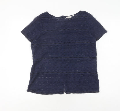 Womens UK Size 12 Fat Face Blue Basic Blouse