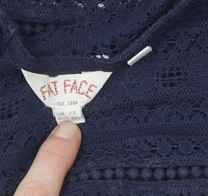 Womens UK Size 12 Fat Face Blue Basic Blouse
