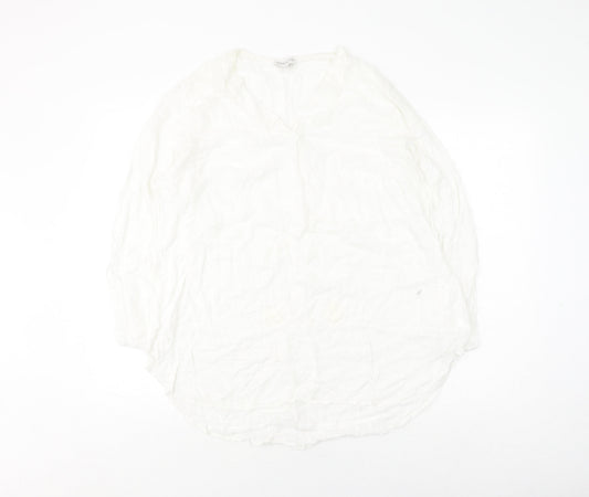 Womens UK Size M Apricot White  Blouse