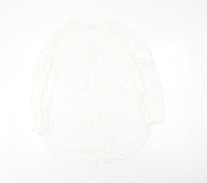 Womens UK Size M Apricot White  Blouse