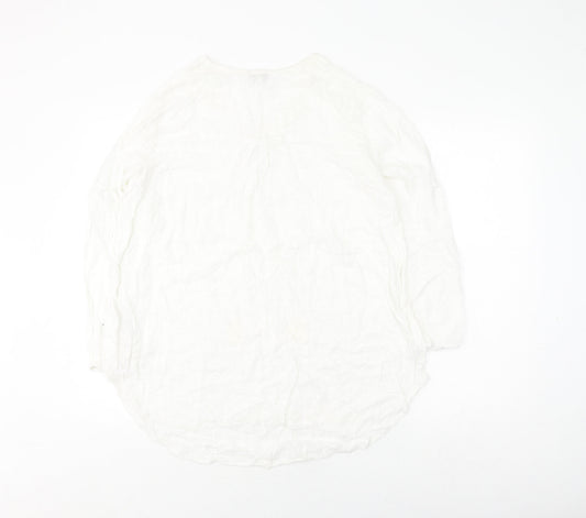 Womens UK Size M Apricot White  Blouse