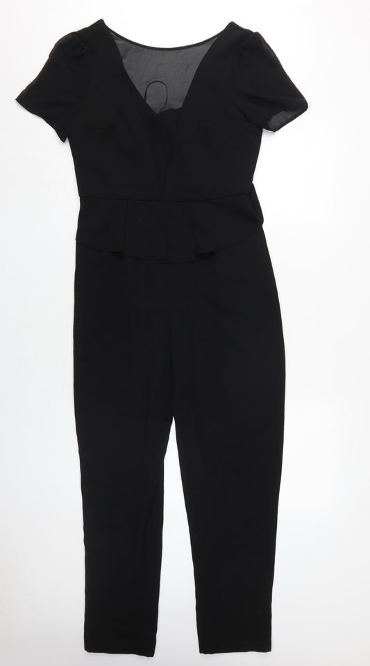 Oasis Women's Black Jumpsuit Size 10, V-Neck Elegant Style