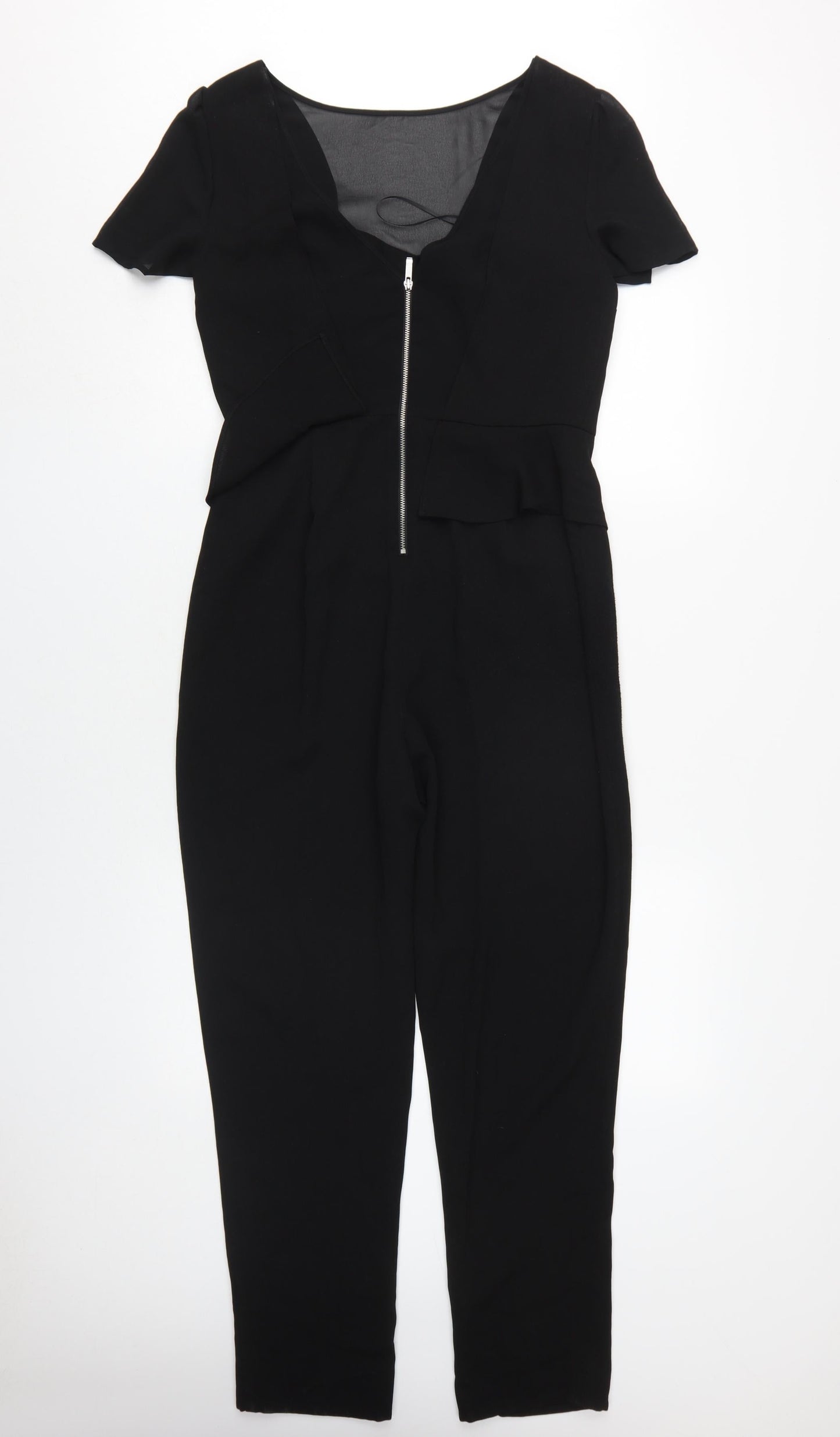 Oasis Women's Black Jumpsuit Size 10, V-Neck Elegant Style