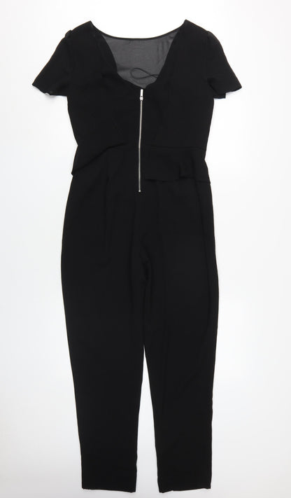 Oasis Women's Black Jumpsuit Size 10, V-Neck Elegant Style
