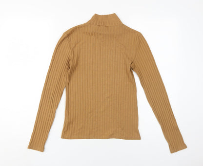 Womens UK Size 8 Topshop Brown Basic T-Shirt