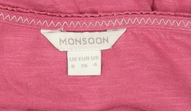 Womens UK Size 8 Monsoon Pink Basic Blouse
