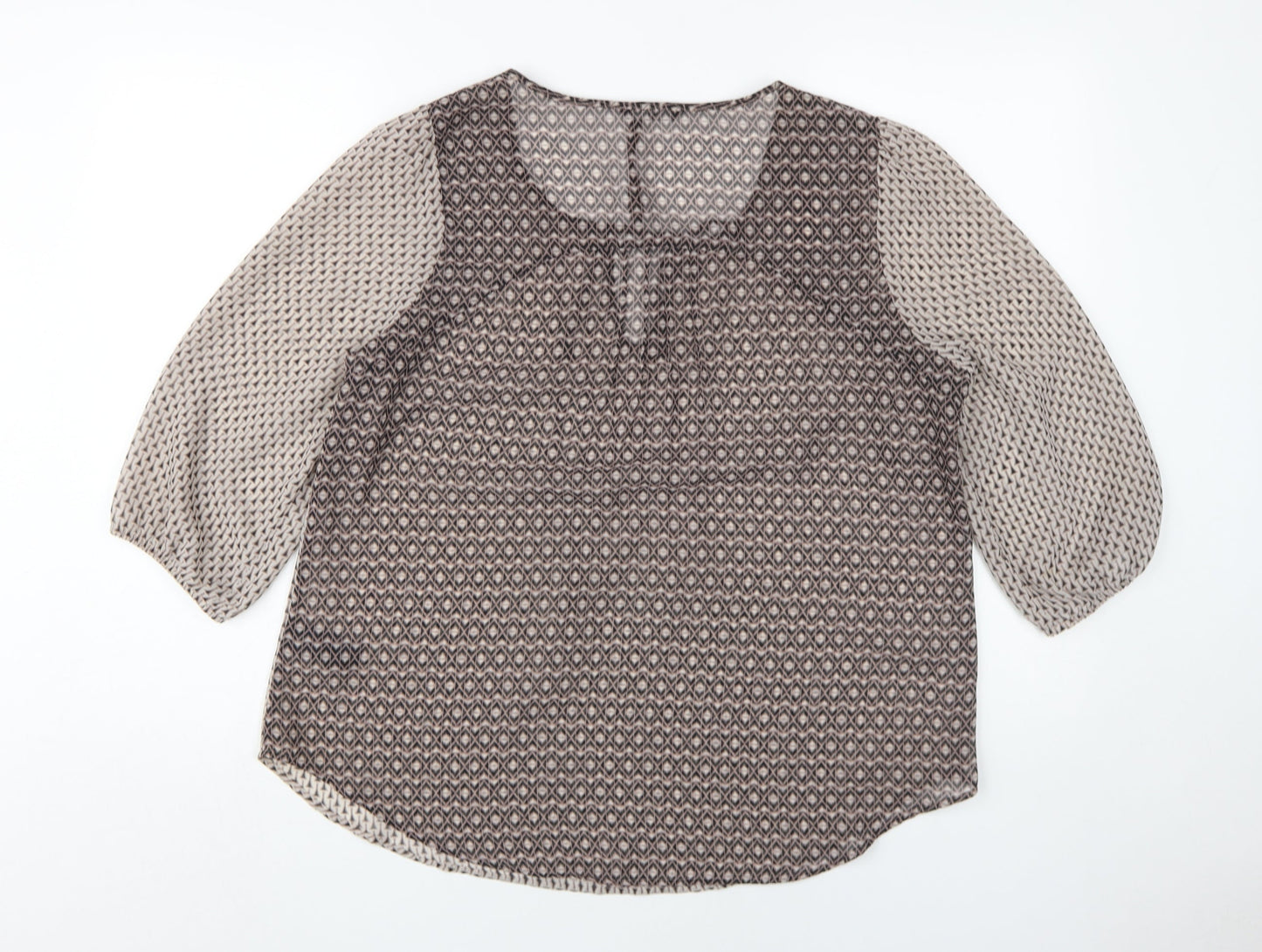 Womens UK Size 14 Marks and Spencer Beige Tunic Blouse