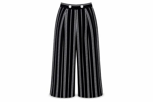 Womens UK Size 8 Topshop Relaxed Fit Wide-Leg Black Trousers