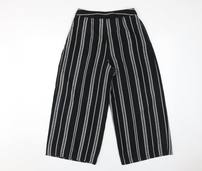 Womens UK Size 8 Topshop Relaxed Fit Wide-Leg Black Trousers
