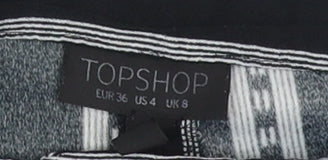 Womens UK Size 8 Topshop Relaxed Fit Wide-Leg Black Trousers