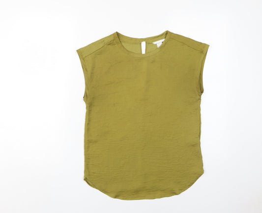 Womens UK Size 6 H&M Green Basic Blouse