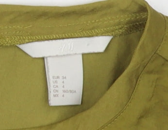 Womens UK Size 6 H&M Green Basic Blouse