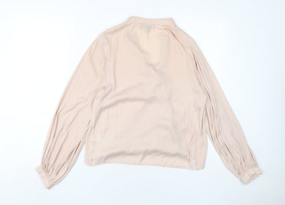 Womens UK Size 6 Topshop Beige Wrap Blouse