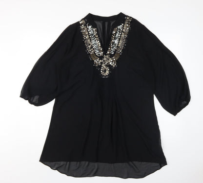 Marks and Spencer Women's Black Embroidered Dress